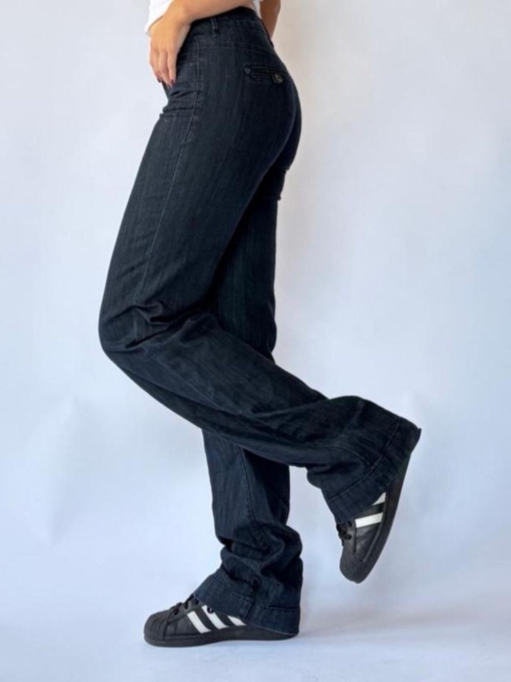 Low Rise Flare Denim Trousers Jag Size 4 - Picture 4 of 5